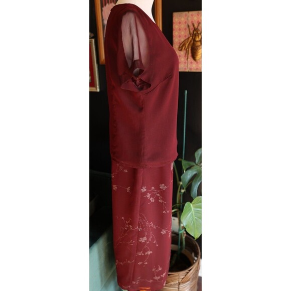 Vintage 90s Norton McNaughton Whimsigoth 2 Piece Midi Skirt & Shirt Set Size PS - Picture 10 of 16